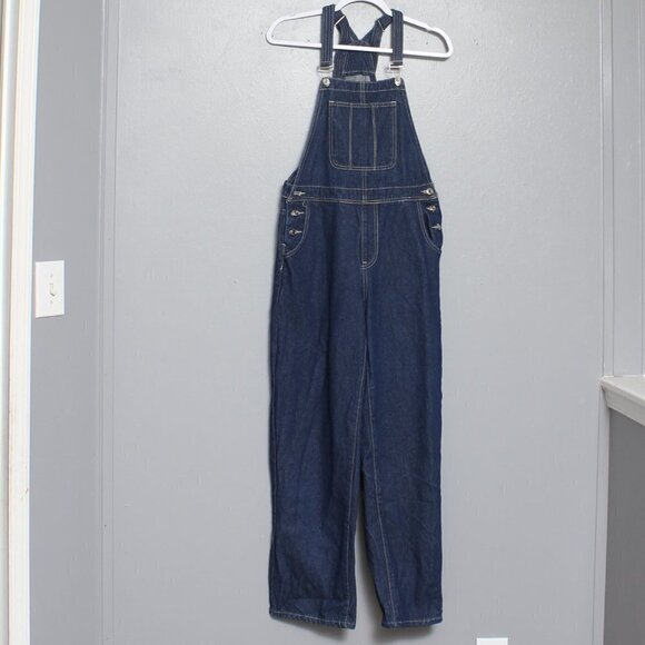 Dazy dark wash denim cotton polyester blend overalls - Picture 1 of 5